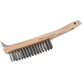Draper WB-HD/IS/L Heavy Duty 4 Row Wire Scratch Brush with Scraper, 310mm - Code: 36176 - Pack Qty 1