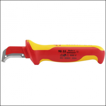 Draper 98 55 SB Knipex 98 55 Fully Insulated Cable Dismantling Knife, 155mm - Code: 36296 - Pack Qty 1