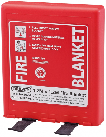 DRAPER Fire Blanket, 1.2 x 1.2m - Pack Qty 1 - Code: 36758
