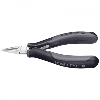 Draper 35 22 115 ESDSB Knipex 35 22 115 ESD Flat Round Jaw Electrostatic Pliers, 115mm - Code: 37067 - Pack Qty 1