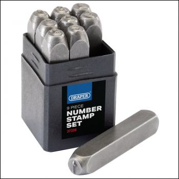 Draper NS 0 - 9 Number Stamp Set, 1/4 inch  - Code: 37338 - Pack Qty 1
