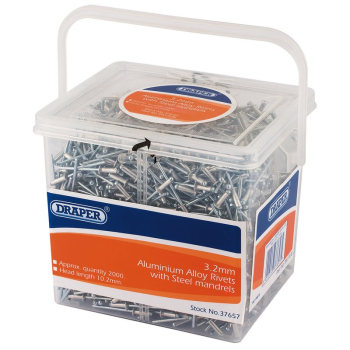 Draper RIV/TUB Blind Rivets, 3.2 x 10.2mm (Tub of 2000) - Code: 37657 - Pack Qty 1