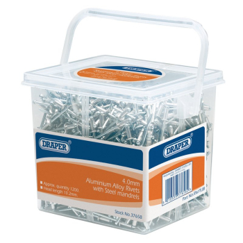 Draper RIV/TUB Blind Rivets, 4.0 x 10.2mm (Tub of 1200) - Code: 37658 - Pack Qty 1