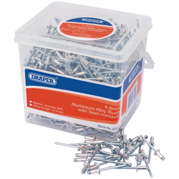 Draper RIV/TUB Blind Rivets, 4.8 x 10.2mm (Tub of 800) - Code: 37659 - Pack Qty 1