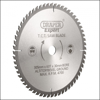 Draper CSB305P Draper Expert TCT Saw Blade, 305 x 30mm, 60T - Code: 38151 - Pack Qty 1