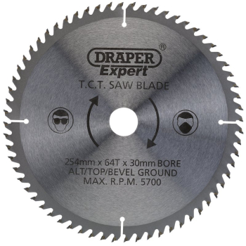 Draper CSB255P TCT Saw Blade, 254 x 30mm, 64T - Discontinued - Code: 38155 - Pack Qty 1