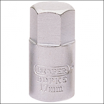 Draper DDPK5 Hexagon Drain Plug Key, 3/8 inch  Sq. Dr., 17mm - Code: 38323 - Pack Qty 1