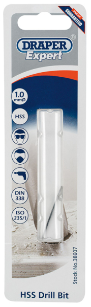 Draper H29MPB Draper Expert HSS Drill Bit, 1.0 x 180mm - Code: 38607 - Pack Qty 1