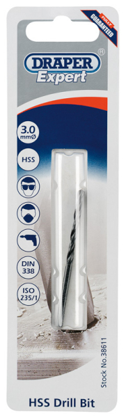 Draper H29MPB HSS Drill Bit, 3.0mm - Discontinued - Code: 38611 - Pack Qty 1