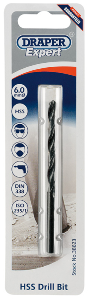 Draper H29MPB Draper Expert HSS Drill Bit, 6.0 x 180mm - Code: 38623 - Pack Qty 1