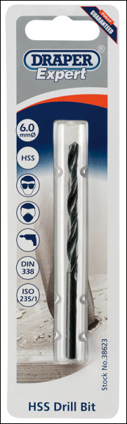 Draper H29MPB HSS Drill Bit, 6.0mm - Code: 38623 - Pack Qty 1