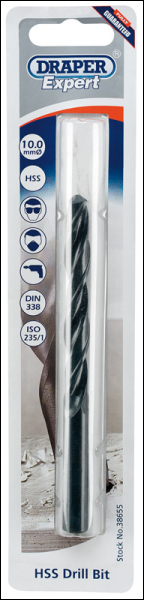 Draper H29MPB HSS Drill Bit, 10.0mm - Code: 38655 - Pack Qty 1