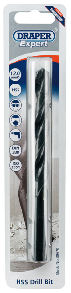 Draper H29MPB Draper Expert HSS Drill Bit, 12.0 x 230mm - Code: 38670 - Pack Qty 1