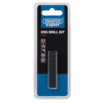 Draper H29MC HSS Drill Bit, 2.5mm (Pack of 10) - Discontinued - Code: 38715 - Pack Qty 1