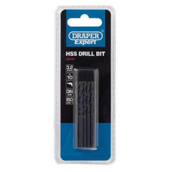 Draper H29MC HSS Drill Bits, 3.2mm (Pack of 10) - Discontinued - Code: 38789 - Pack Qty 1