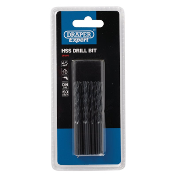 Draper H29MC HSS Drill Bit, 4.5mm (Pack of 10) - Discontinued - Code: 38805 - Pack Qty 1