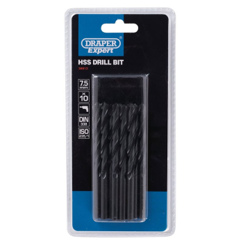Draper H29MC Draper Expert HSS Drill Bit, 7.5 x 220mm (Pack of 10) - Code: 38812 - Pack Qty 1