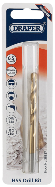 Draper TH29MC HSS Titanium Drill Bit, 6.5mm - Discontinued - Code: 38837 - Pack Qty 1