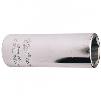 Draper HTD-MM Diesel Injector Socket, 1/2 inch  Sq. Dr., 22mm - Code: 39046 - Pack Qty 1