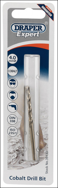 Draper H30PB HSS Cobalt Drill Bit, 4.0mm - Code: 39133 - Pack Qty 1