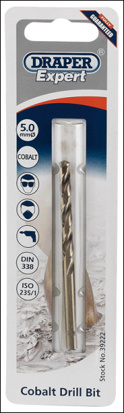 Draper H30PB HSS Cobalt Drill Bit, 5.0mm - Code: 39222 - Pack Qty 1