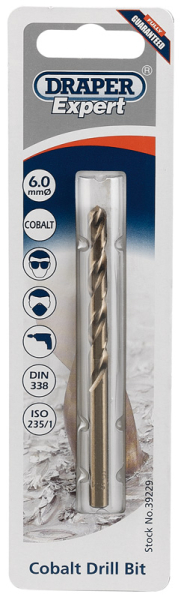 Draper H30PB HSS Cobalt Drill Bit, 6.0mm - Discontinued - Code: 39229 - Pack Qty 1