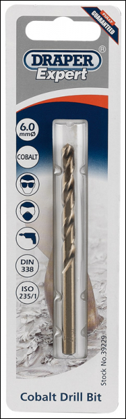 Draper H30PB HSS Cobalt Drill Bit, 6.0mm - Code: 39229 - Pack Qty 1