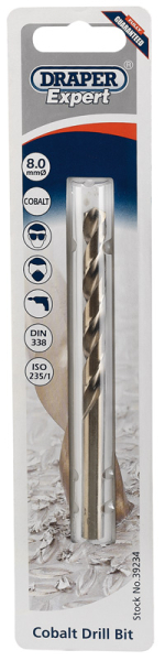 Draper H30PB HSS Cobalt Drill Bit, 8.0mm - Discontinued - Code: 39234 - Pack Qty 1