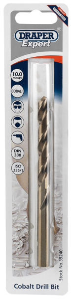 Draper H30PB Draper Expert HSS Cobalt Drill Bit, 10 x 230mm - Code: 39240 - Pack Qty 1