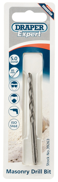 Draper MD12PB Draper Expert Masonry Drill Bit, 5 x 85mm - Code: 39263 - Pack Qty 1