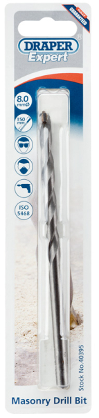 Draper MD12PB Draper Expert Masonry Drill Bit, 8 x 150mm - Code: 40395 - Pack Qty 1