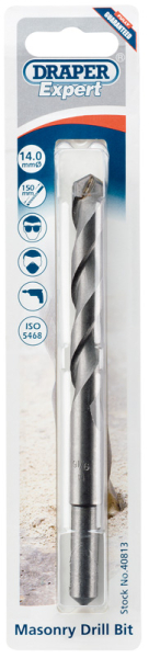 Draper MD12PB Draper Expert Masonry Drill Bit, 14 x 150mm - Code: 40813 - Pack Qty 1