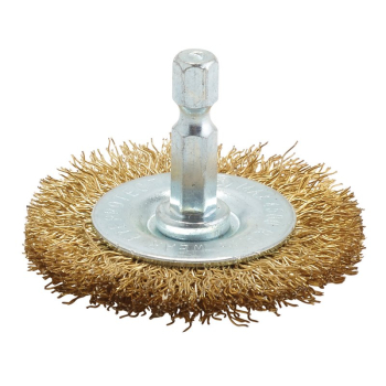 Draper WBWS1 Brassed Steel Crimped Wire Wheel Brush, 50mm - Code: 41427 - Pack Qty 1