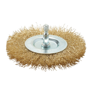 Draper WBWS3 Brassed Steel Crimped Wire Wheel Brush, 100mm - Code: 41428 - Pack Qty 1