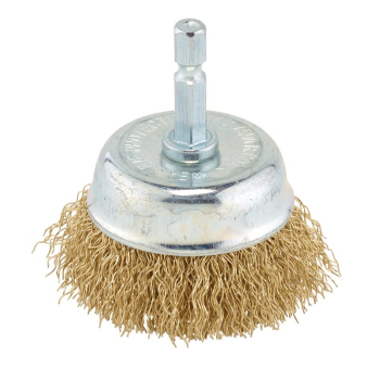 Draper WBCS2 Brassed Steel Crimped Wire Cup Brush, 50mm - Code: 41432 - Pack Qty 1