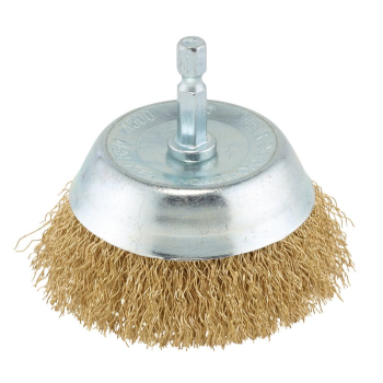 Draper WBCS3 Brassed Steel Crimped Wire Cup Brush, 75mm - Code: 41433 - Pack Qty 1