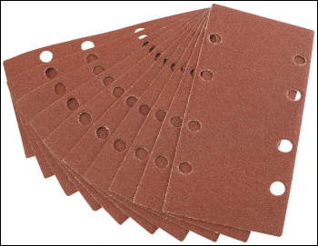 DRAPER Aluminium Oxide Sanding Sheets, 90 x 187mm, 80 Grit (Pack of 10) - Pack Qty 1 - Code: 42618