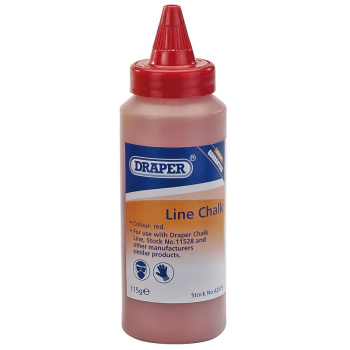 Draper LCR/H Plastic Bottle of Red Chalk for Chalk Line, 115g - Code: 42975 - Pack Qty 1