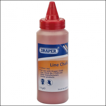 Draper LCR/H Plastic Bottle of Red Chalk for Chalk Line, 115g - Code: 42975 - Pack Qty 1