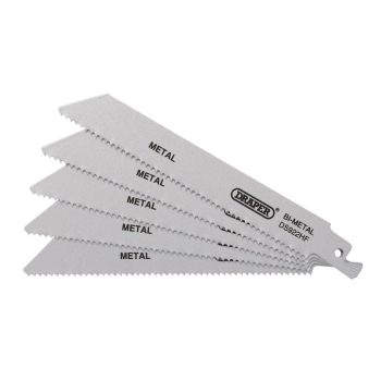 Draper DS922HF Bi-metal Reciprocating Saw Blades for Metal, 150mm, 10tpi (Pack of 5) - Code: 43460 - Pack Qty 1