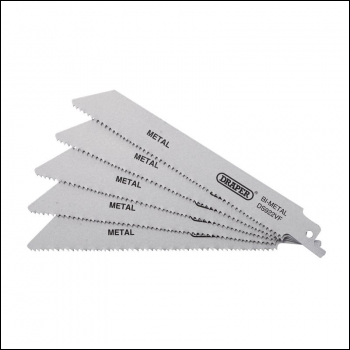 Draper DS922VF Bi-metal Reciprocating Saw Blades for Metal, 150mm, 10-14tpi (Pack of 5) - Code: 43463 - Pack Qty 1