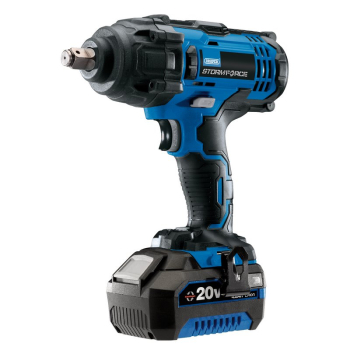 Draper CIW204SF-BMC Draper Storm Force® 20V Mid-Torque Impact Wrench, 1/2 inch  Sq. Dr., 400Nm, 1 x 4.0Ah Battery, 1 x Charger - Code: 43785 - Pack Qty 1