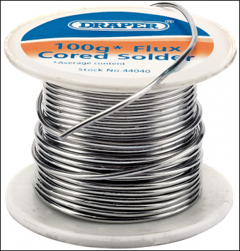 DRAPER 100G Reel of 1.2mm K60/40 Tin / Lead Solder Wire - Pack Qty 1 - Code: 44040