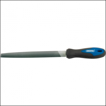 Draper 8106B Engineers Half Round Second Cut File with Soft Grip Handle, 200mm - Code: 44954 - Pack Qty 1