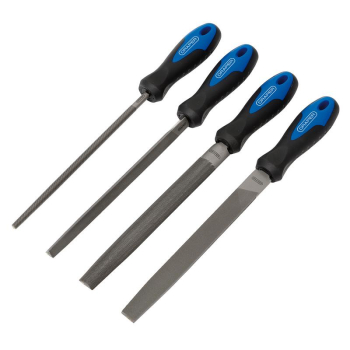 Draper 8106B/4 Soft Grip Engineers File Set, 200mm (4 Piece) - Code: 44962 - Pack Qty 1