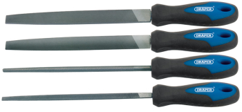 Draper 8106B/4 Soft Grip Engineers File Set, 200mm (4 Piece) - Code: 44962 - Pack Qty 1