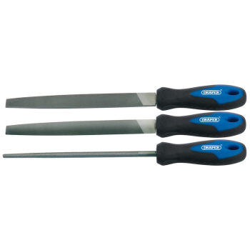 Draper 8106B/3 Soft Grip Engineers File Set, 200mm (3 Piece) - Code: 44963 - Pack Qty 1