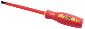 Draper 952 Fully Insulated Plain Slot Screwdriver, 8 x 150mm - Code: 46520 - Pack Qty 1