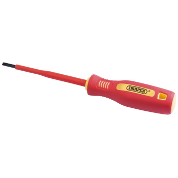 Draper 952B Fully Insulated Plain Slot Screwdriver, 4 x 100mm (Sold Loose) - Code: 46523 - Pack Qty 1