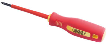 Draper 952CS Fully Insulated Soft Grip Cross Slot Screwdriver, No.0 x 75mm - Code: 46527 - Pack Qty 1